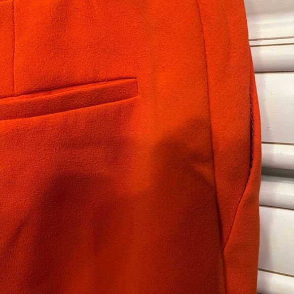 Topshop Ankle Cropped Pants Pleated Pockets Tapered Orange Size 2 - Picture 9 of 13